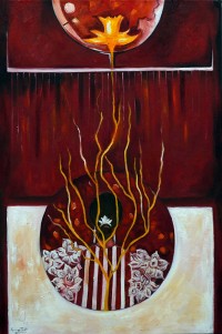 Zainab Taj, Gardish-e-Ayam 1, 30 x 24 Inch, Oil on Canvas, AC-ZBT-003 Zainab Taj, Gardish-e-Ayam 1, 30 x 24 Inch, Oil on Canvas, AC-ZBT-003